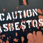 sign, caution, asbestos, spray paint, military site, abandoned, decay, asbestos, asbestos, asbestos, asbestos, asbestos